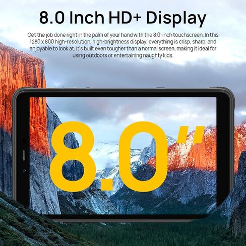 Ulefone Armor Pad PRO 8 Inch 4G Rugged Tablet,16GB+128GB(2TB Expandable),48MP+32MP 7650mAh IP68 Andriod 14 Tablets,4G LTE/2.4G+5G WiFi,OTG,GPS,NFC in Saudi Arabia