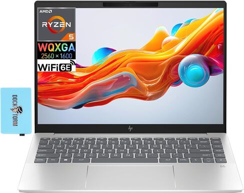 كمبيوتر محمول HP Pavilion Plus Business مقاس 14.0 بوصة 120 هرتز IPS WQXGA (AMD Ryzen 5 7540U، 16 جيجابايت LPDDR5X، 4 تيرابايت PCIe SSD، AMD Radeon 740M، Backlit KYB، WiFi 6E، Bluetooth 5.3، كاميرا ويب، Win 11 Pro) مع محور DKZ in Saudi Arabia