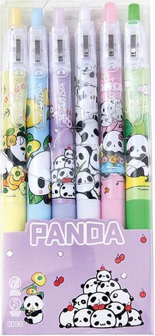6 Pcs Gel Ink Pens Cute Cartoon Bear Pens 0.5mm Black Ink Retractable Pens Office School Pen Women Girl Boy Pen Kawaii (Bear) in Saudi Arabia