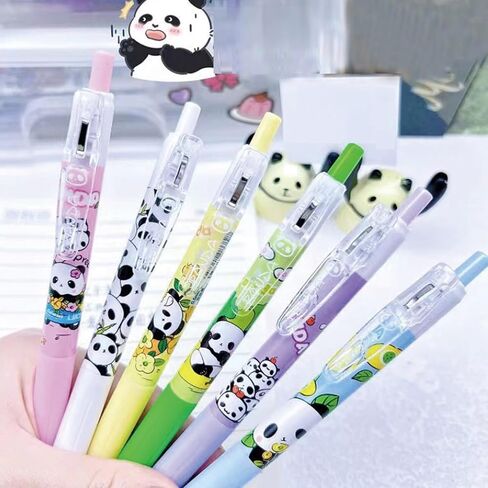 6 Pcs Gel Ink Pens Cute Cartoon Bear Pens 0.5mm Black Ink Retractable Pens Office School Pen Women Girl Boy Pen Kawaii (Bear) in Saudi Arabia