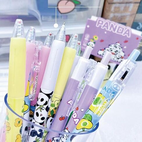 6 Pcs Gel Ink Pens Cute Cartoon Bear Pens 0.5mm Black Ink Retractable Pens Office School Pen Women Girl Boy Pen Kawaii (Bear) in Saudi Arabia