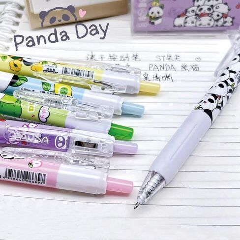 6 Pcs Gel Ink Pens Cute Cartoon Bear Pens 0.5mm Black Ink Retractable Pens Office School Pen Women Girl Boy Pen Kawaii (Bear) in Saudi Arabia