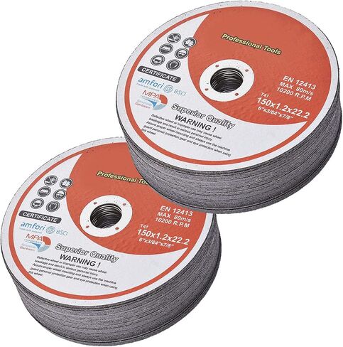 50Pcs Cut Off Wheels 6 x 0.045 x 7/8 Inch Metal and Stainless Steel Cutting Discs A60TBF 10200RPM in Saudi Arabia