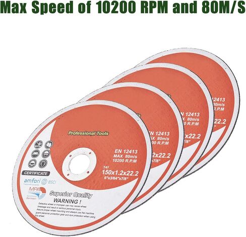 50Pcs Cut Off Wheels 6 x 0.045 x 7/8 Inch Metal and Stainless Steel Cutting Discs A60TBF 10200RPM in Saudi Arabia