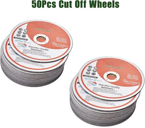 50Pcs Cut Off Wheels 6 x 0.045 x 7/8 Inch Metal and Stainless Steel Cutting Discs A60TBF 10200RPM in Saudi Arabia