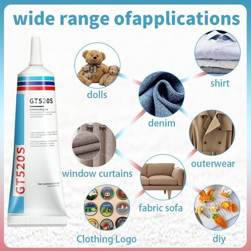 Fabric Glue - Washable Permanent Clear Adhesive, Fabric Fusion Glue for Linen, Denim, Leather, Polyester, Doll Repair with Permanent Transparent Clothing for Patches Fusion Glue（60ml） in Saudi Arabia