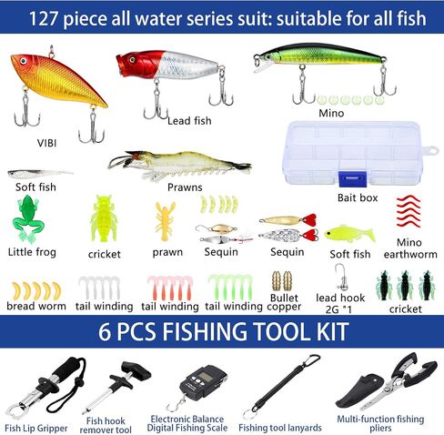 Sosation 482 Pcs Fishing Sling Tackle Bag Set Fish Tackle Box Backpack Storage Fishing Gear and Equipment Included Fish Hook Remover Tool Lures Lip Gripper, Gift for Men in Saudi Arabia