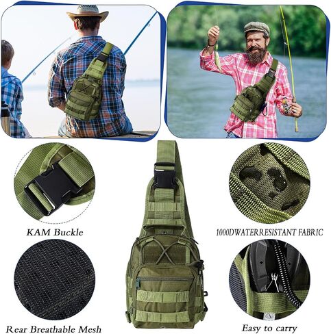 Sosation 482 Pcs Fishing Sling Tackle Bag Set Fish Tackle Box Backpack Storage Fishing Gear and Equipment Included Fish Hook Remover Tool Lures Lip Gripper, Gift for Men in Saudi Arabia