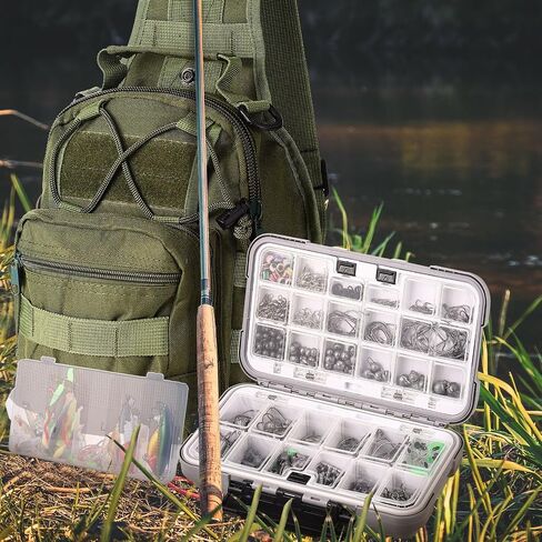 Sosation 482 Pcs Fishing Sling Tackle Bag Set Fish Tackle Box Backpack Storage Fishing Gear and Equipment Included Fish Hook Remover Tool Lures Lip Gripper, Gift for Men in Saudi Arabia
