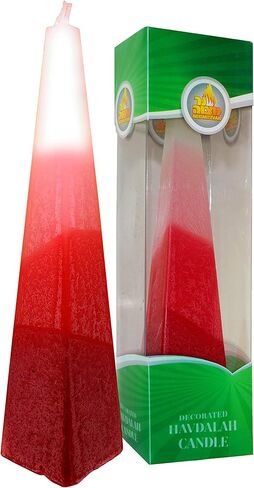 شمعة Ner Mitzvah Havdalah على شكل هرم - شمعة هرمية هدية يهودية - برتقالي in Kuwait