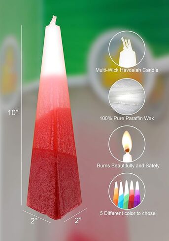 شمعة Ner Mitzvah Havdalah على شكل هرم - شمعة هرمية هدية يهودية - برتقالي in Kuwait