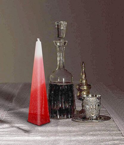 شمعة Ner Mitzvah Havdalah على شكل هرم - شمعة هرمية هدية يهودية - برتقالي in Kuwait