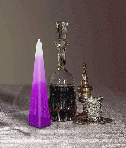 Ner Mitzvah Havdalah Candle Pyramid Shape - Judaica Gift Pyramid Candle - Blue in Saudi Arabia