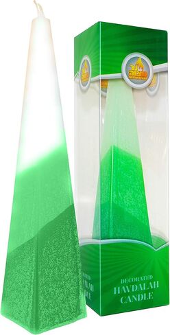 Ner Mitzvah Havdalah Candle Pyramid Shape - Judaica Gift Pyramid Candle - Blue in Saudi Arabia
