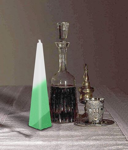 Ner Mitzvah Havdalah Candle Pyramid Shape - Judaica Gift Pyramid Candle - Blue in Saudi Arabia