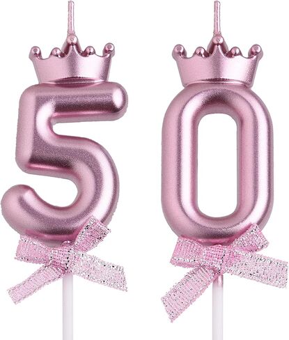شموع عيد الميلاد الخمسين، شموع عيد ميلاد ذهبية بعمر 50 عامًا للرجال والنساء، هدايا تزيين تزيين كعكة عيد الميلاد السعيد للاحتفال بالذكرى الخمسين للزفاف in Kuwait