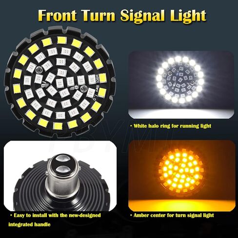 PBYMT 1157 LED ضوء إشارة الانعطاف، ضوء فرامل أمامي وخلفي، غطاء عدسة دخان 2 بوصة، متوافق مع Harley Davidson Sportster Softail Touring Electra Street Glide Road King 1997-2024 in Kuwait