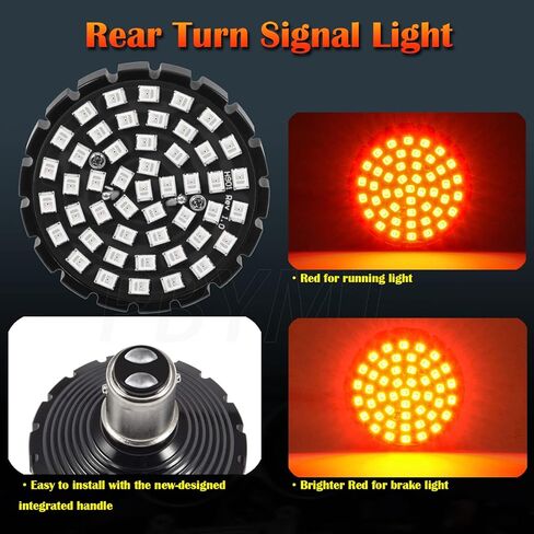 PBYMT 1157 LED ضوء إشارة الانعطاف، ضوء فرامل أمامي وخلفي، غطاء عدسة دخان 2 بوصة، متوافق مع Harley Davidson Sportster Softail Touring Electra Street Glide Road King 1997-2024 in Kuwait