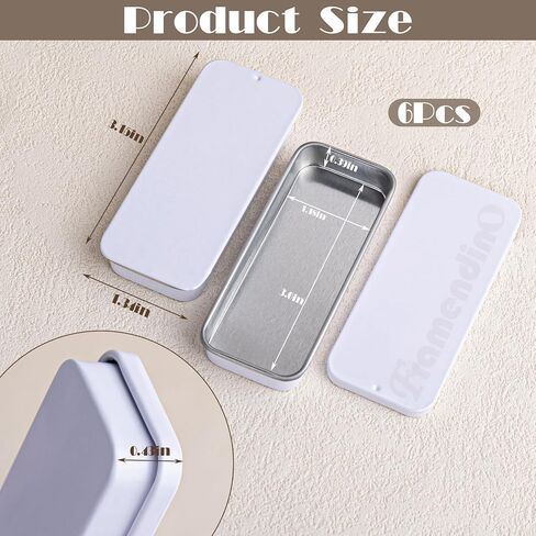 Framendino, 40 Pack Small Slide Top Tin Lip Balm Tins with Lids Mini Rectangular Metal Containers for Jewelry Crafts Wedding Container Cosmetic Organizer in Saudi Arabia