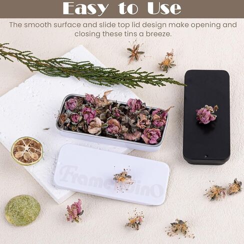 Framendino, 40 Pack Small Slide Top Tin Lip Balm Tins with Lids Mini Rectangular Metal Containers for Jewelry Crafts Wedding Container Cosmetic Organizer in Saudi Arabia