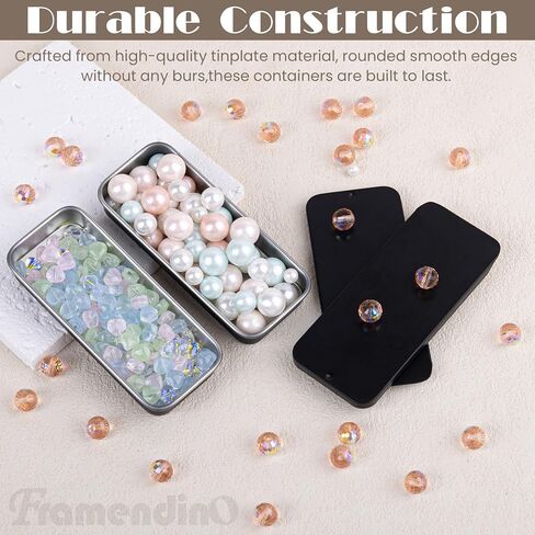 Framendino, 40 Pack Small Slide Top Tin Lip Balm Tins with Lids Mini Rectangular Metal Containers for Jewelry Crafts Wedding Container Cosmetic Organizer in Saudi Arabia