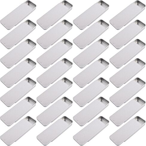 Framendino, 40 Pack Small Slide Top Tin Lip Balm Tins with Lids Mini Rectangular Metal Containers for Jewelry Crafts Wedding Container Cosmetic Organizer in Saudi Arabia