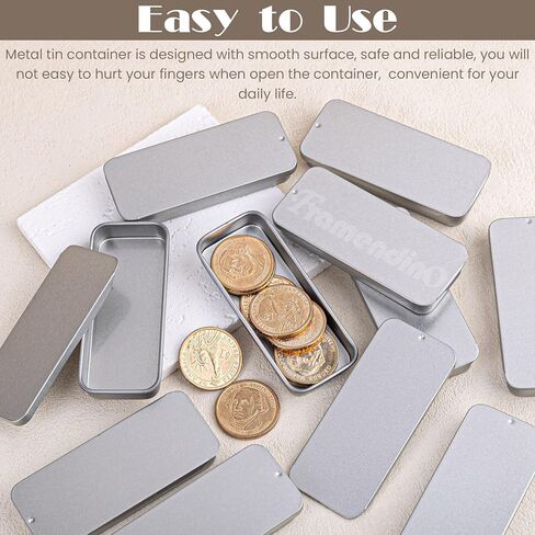 Framendino, 40 Pack Small Slide Top Tin Lip Balm Tins with Lids Mini Rectangular Metal Containers for Jewelry Crafts Wedding Container Cosmetic Organizer in Saudi Arabia