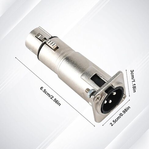 Male to Female Panel Mount Adapter, 3 Pin XLR Jack to Plug Mounting Adapter Coupler XLR Pass Through Connector for Microphone Sound Mixer Audio Device (XLR Male to XLR Female) in Saudi Arabia