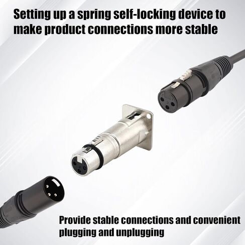 Male to Female Panel Mount Adapter, 3 Pin XLR Jack to Plug Mounting Adapter Coupler XLR Pass Through Connector for Microphone Sound Mixer Audio Device (XLR Male to XLR Female) in Saudi Arabia
