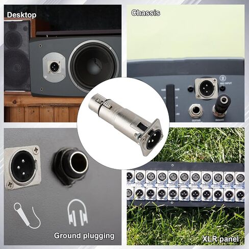 Male to Female Panel Mount Adapter, 3 Pin XLR Jack to Plug Mounting Adapter Coupler XLR Pass Through Connector for Microphone Sound Mixer Audio Device (XLR Male to XLR Female) in Saudi Arabia