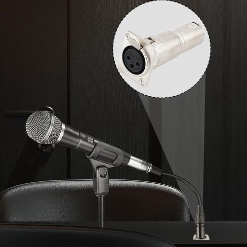 Male to Female Panel Mount Adapter, 3 Pin XLR Jack to Plug Mounting Adapter Coupler XLR Pass Through Connector for Microphone Sound Mixer Audio Device (XLR Male to XLR Female) in Saudi Arabia