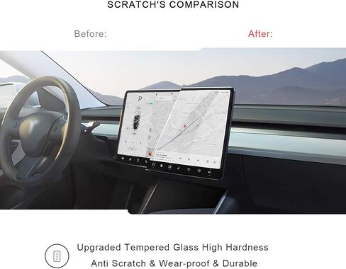 Tesla Model 3 Model Y 15 بوصة مركز التحكم باللمس، واقي شاشة لمس للسيارة، P50 P65 P80 P80D زجاج مقسى 9H مضاد للخدش والصدمات in Kuwait