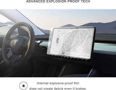 Tesla Model 3 Model Y 15 بوصة مركز التحكم باللمس، واقي شاشة لمس للسيارة، P50 P65 P80 P80D زجاج مقسى 9H مضاد للخدش والصدمات in Kuwait