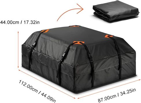 Car Roof Duffel Bag, 15 Cubic Feet Waterproof Roof Duffel Bag for All Cars with Luggage Racks - includes Anti-slip Mat and Rain CoverSoft Shell Roof BagCar Carrier Bag in Saudi Arabia