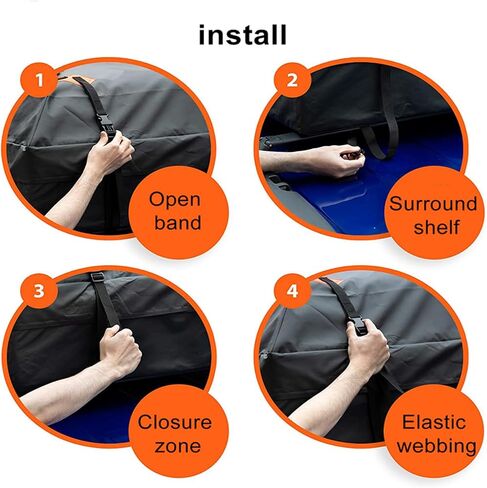 Car Roof Duffel Bag, 15 Cubic Feet Waterproof Roof Duffel Bag for All Cars with Luggage Racks - includes Anti-slip Mat and Rain CoverSoft Shell Roof BagCar Carrier Bag in Saudi Arabia