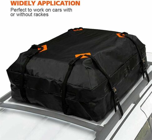 Car Roof Duffel Bag, 15 Cubic Feet Waterproof Roof Duffel Bag for All Cars with Luggage Racks - includes Anti-slip Mat and Rain CoverSoft Shell Roof BagCar Carrier Bag in Saudi Arabia