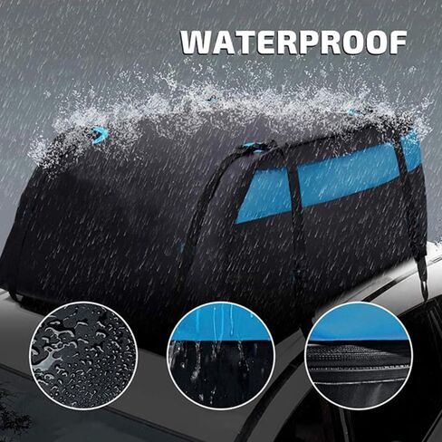 Car Roof Duffel Bag, 15 Cubic Feet Waterproof Roof Duffel Bag for All Cars with Luggage Racks - includes Anti-slip Mat and Rain CoverSoft Shell Roof BagCar Carrier Bag in Saudi Arabia