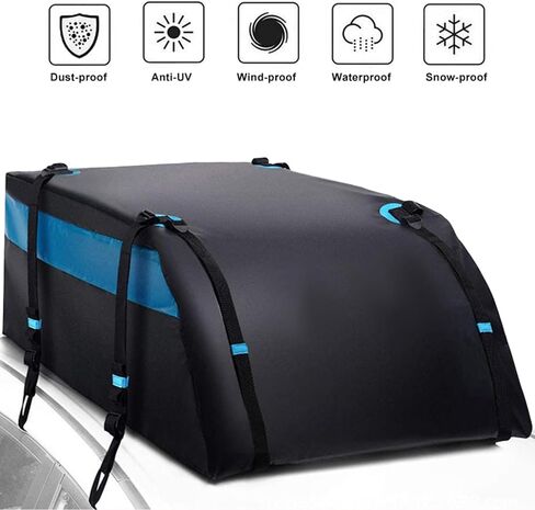 Car Roof Duffel Bag, 15 Cubic Feet Waterproof Roof Duffel Bag for All Cars with Luggage Racks - includes Anti-slip Mat and Rain CoverSoft Shell Roof BagCar Carrier Bag in Saudi Arabia