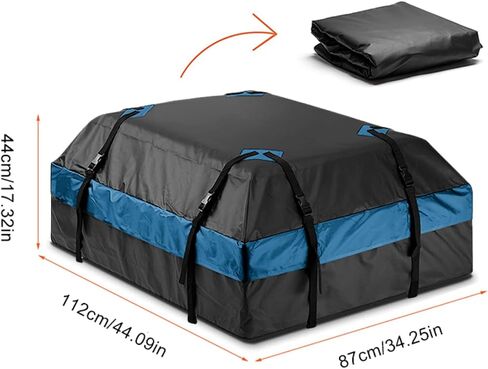 Car Roof Duffel Bag, 15 Cubic Feet Waterproof Roof Duffel Bag for All Cars with Luggage Racks - includes Anti-slip Mat and Rain CoverSoft Shell Roof BagCar Carrier Bag in Saudi Arabia