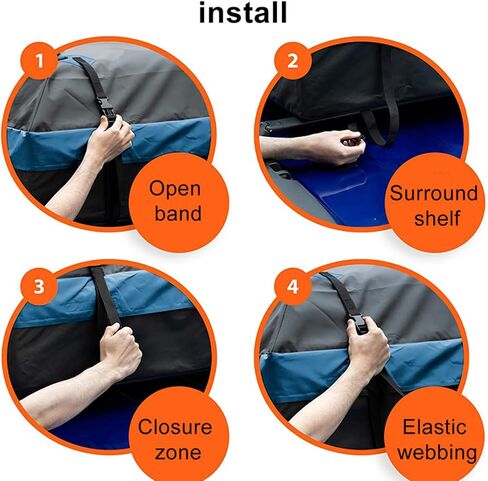 Car Roof Duffel Bag, 15 Cubic Feet Waterproof Roof Duffel Bag for All Cars with Luggage Racks - includes Anti-slip Mat and Rain CoverSoft Shell Roof BagCar Carrier Bag in Saudi Arabia