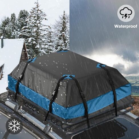 Car Roof Duffel Bag, 15 Cubic Feet Waterproof Roof Duffel Bag for All Cars with Luggage Racks - includes Anti-slip Mat and Rain CoverSoft Shell Roof BagCar Carrier Bag in Saudi Arabia