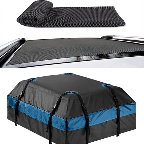 Car Roof Duffel Bag, 15 Cubic Feet Waterproof Roof Duffel Bag for All Cars with Luggage Racks - includes Anti-slip Mat and Rain CoverSoft Shell Roof BagCar Carrier Bag in Saudi Arabia