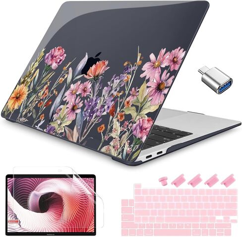 Teryeefi Compatible with MacBook Air 13 inch Case M1 A2337 A2179 A1932 (2021 2020 2019 2018 Release) with Touch ID, Plastic Hard Shell Cover + Keyboard Skin + Screen Protector, Cute Animals in Saudi Arabia