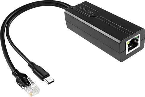MEIRIYFA USB نوع C PoE Splitter 5V 2.4A، PoE إلى USB-C محول 10/100Mbps IEEE 802.3af طاقة قياسية عبر إيثرنت للأجهزة اللوحية، Dropcam، كاميرات IP الأمنية والمزيد in Saudi Arabia