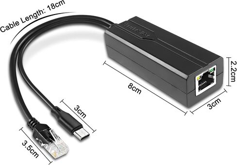 MEIRIYFA USB نوع C PoE Splitter 5V 2.4A، PoE إلى USB-C محول 10/100Mbps IEEE 802.3af طاقة قياسية عبر إيثرنت للأجهزة اللوحية، Dropcam، كاميرات IP الأمنية والمزيد in Saudi Arabia