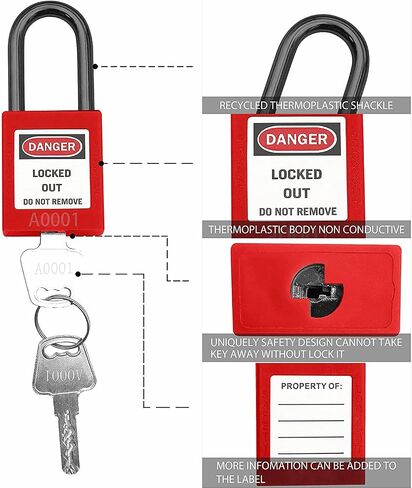 تأمين Tagout أقفال قفل أمان Loto، مرتبط بشكل مختلف، أقفال آمنة OSHA Loto لقفل محطات وأجهزة وضع العلامات in Kuwait