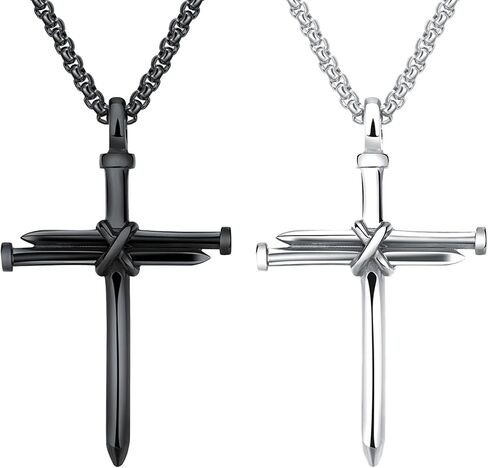 2 Pcs Arrow Necklace Titanium Steel Men Punk Hip Hop Vintage BFF Necklace Triangle Spearhead Arrowhead Friendship Couple Pendant Necklace Men Gifts Jewelry in Saudi Arabia