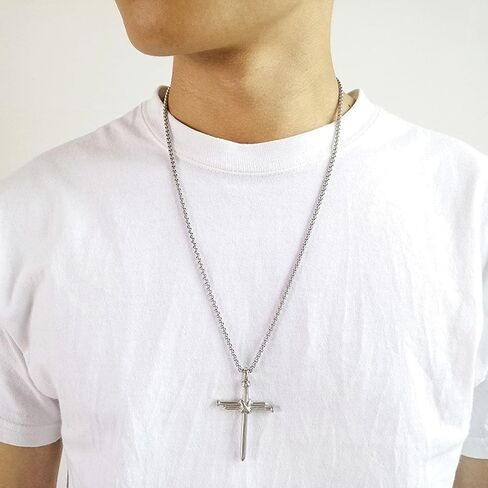 2 Pcs Arrow Necklace Titanium Steel Men Punk Hip Hop Vintage BFF Necklace Triangle Spearhead Arrowhead Friendship Couple Pendant Necklace Men Gifts Jewelry in Saudi Arabia
