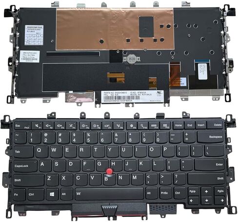 لوحة مفاتيح كمبيوتر محمول YIJIATech® مع مفك براغي تصميم أمريكي لجهاز Lenovo ThinkPad X1 Yoga 1st gen 20FQ 20FR 2016 أسود مؤطر مع إضاءة خلفية ومؤشر 97B00DA SN20H34910AA LIM14L83USJ4421 00JT864 in Kuwait