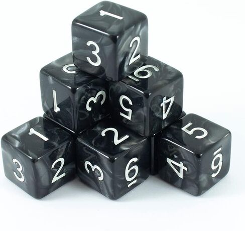 مجموعة نرد رمادية لؤلؤية D6 - "جرانيت" in Kuwait